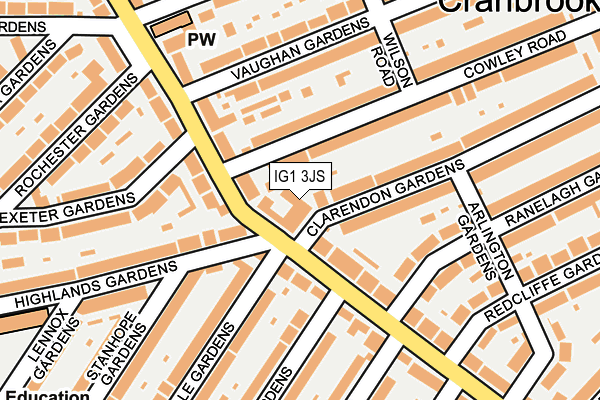 IG1 3JS map - OS OpenMap – Local (Ordnance Survey)