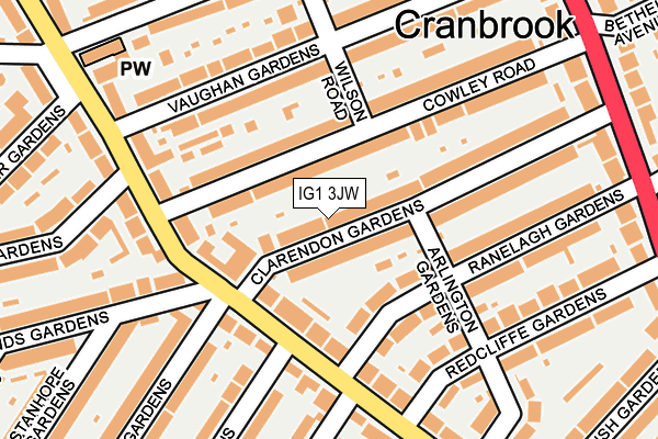 IG1 3JW map - OS OpenMap – Local (Ordnance Survey)