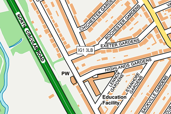 IG1 3LB map - OS OpenMap – Local (Ordnance Survey)