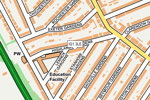 IG1 3LE map - OS OpenMap – Local (Ordnance Survey)