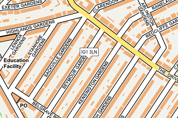 IG1 3LN map - OS OpenMap – Local (Ordnance Survey)