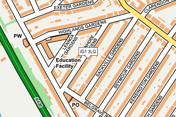 IG1 3LQ map - OS OpenMap – Local (Ordnance Survey)