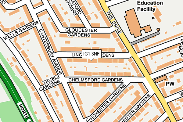 IG1 3NF map - OS OpenMap – Local (Ordnance Survey)
