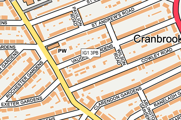 IG1 3PB map - OS OpenMap – Local (Ordnance Survey)