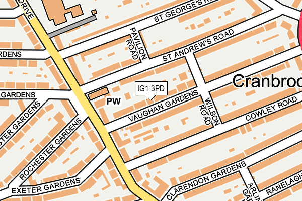 IG1 3PD map - OS OpenMap – Local (Ordnance Survey)