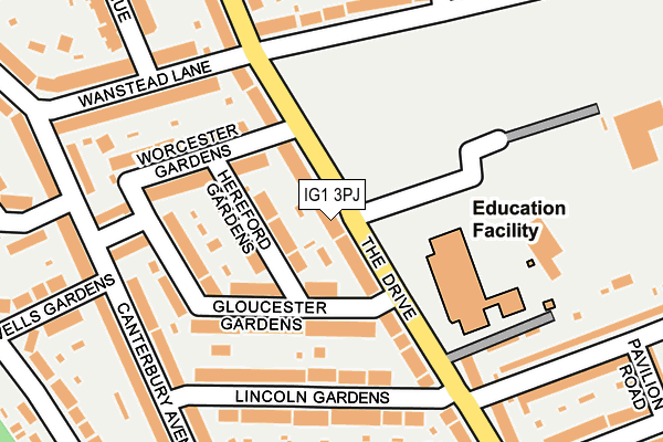 IG1 3PJ map - OS OpenMap – Local (Ordnance Survey)