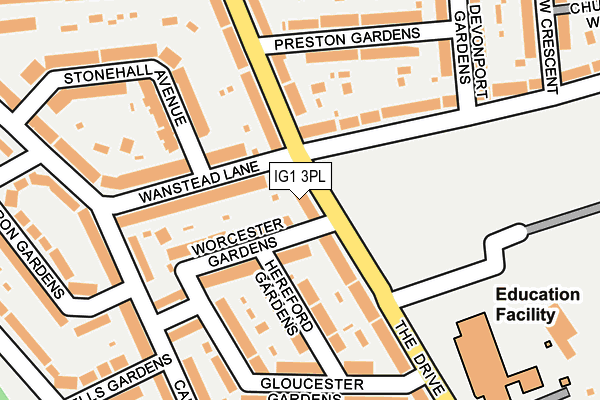 IG1 3PL map - OS OpenMap – Local (Ordnance Survey)