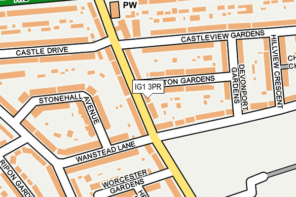 IG1 3PR map - OS OpenMap – Local (Ordnance Survey)
