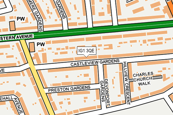 IG1 3QE map - OS OpenMap – Local (Ordnance Survey)