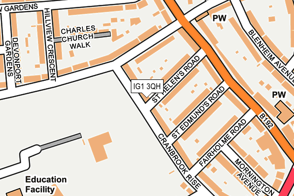 IG1 3QH map - OS OpenMap – Local (Ordnance Survey)