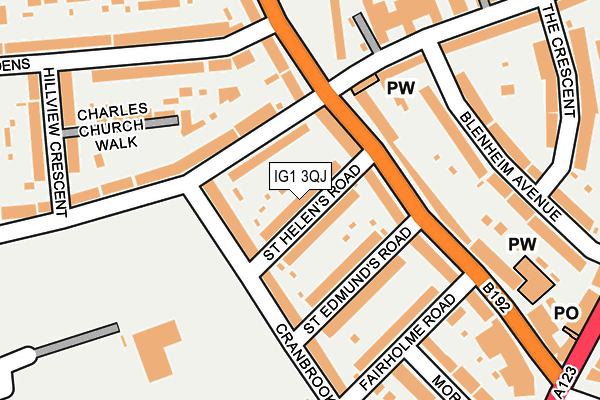 IG1 3QJ map - OS OpenMap – Local (Ordnance Survey)