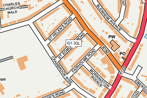 IG1 3QL map - OS OpenMap – Local (Ordnance Survey)