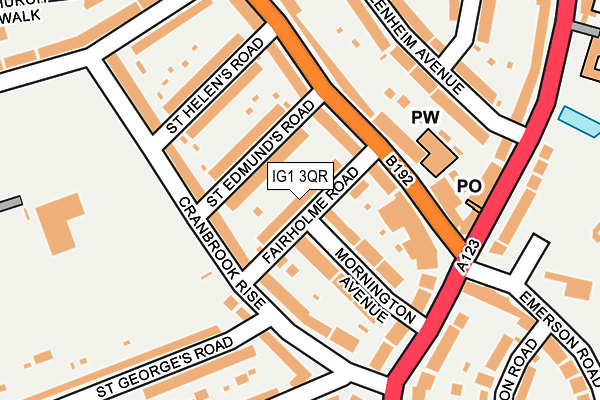 IG1 3QR map - OS OpenMap – Local (Ordnance Survey)