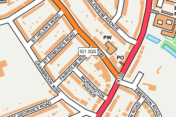 IG1 3QS map - OS OpenMap – Local (Ordnance Survey)