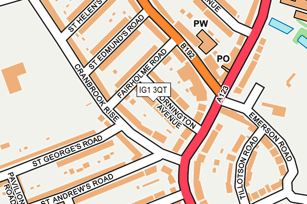 IG1 3QT map - OS OpenMap – Local (Ordnance Survey)