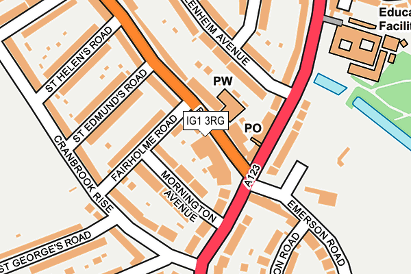 IG1 3RG map - OS OpenMap – Local (Ordnance Survey)