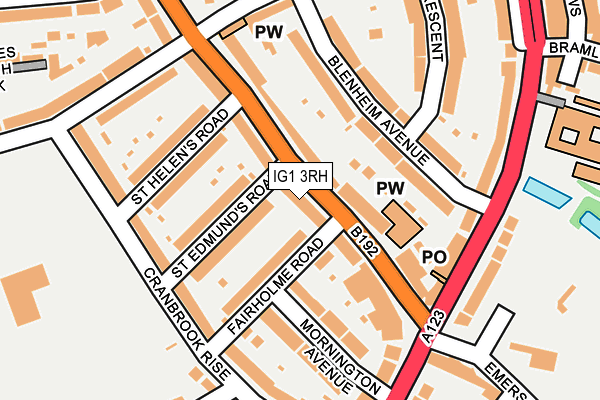 IG1 3RH map - OS OpenMap – Local (Ordnance Survey)