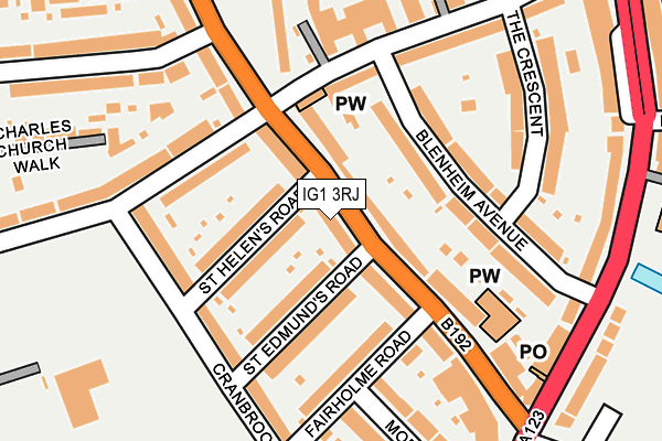 IG1 3RJ map - OS OpenMap – Local (Ordnance Survey)