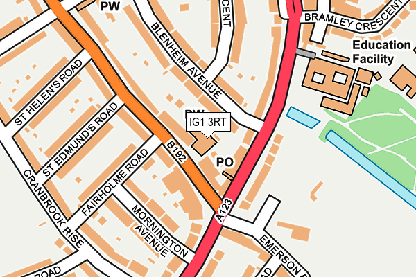 IG1 3RT map - OS OpenMap – Local (Ordnance Survey)