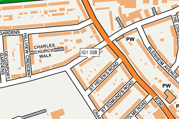 IG1 3SB map - OS OpenMap – Local (Ordnance Survey)