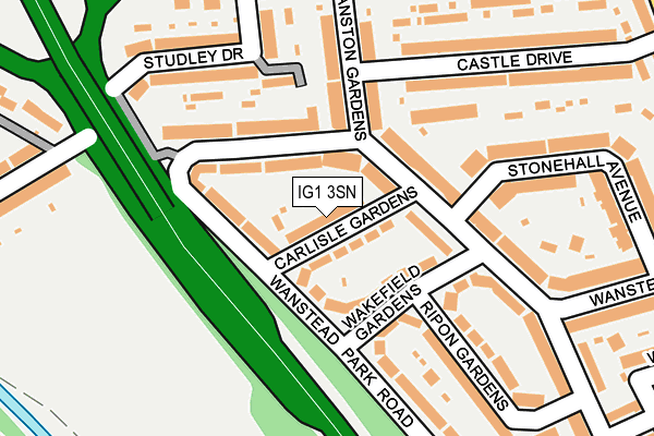 IG1 3SN map - OS OpenMap – Local (Ordnance Survey)