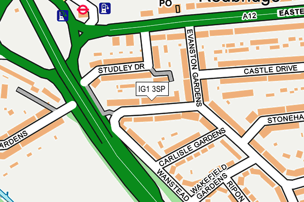 IG1 3SP map - OS OpenMap – Local (Ordnance Survey)