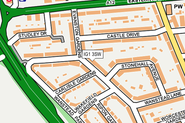 IG1 3SW map - OS OpenMap – Local (Ordnance Survey)