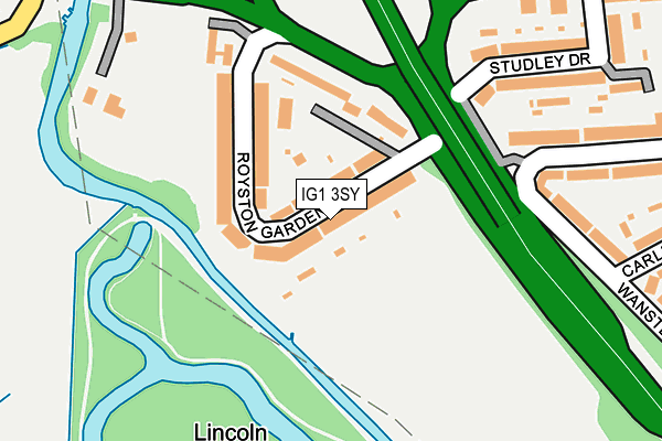 IG1 3SY map - OS OpenMap – Local (Ordnance Survey)