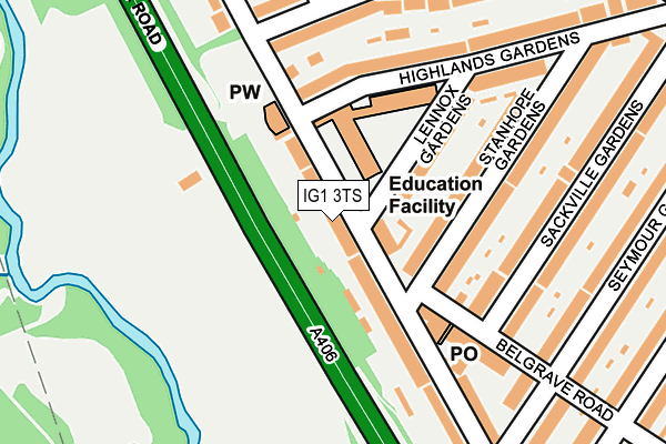 IG1 3TS map - OS OpenMap – Local (Ordnance Survey)