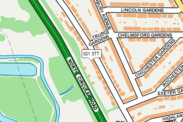 IG1 3TT map - OS OpenMap – Local (Ordnance Survey)