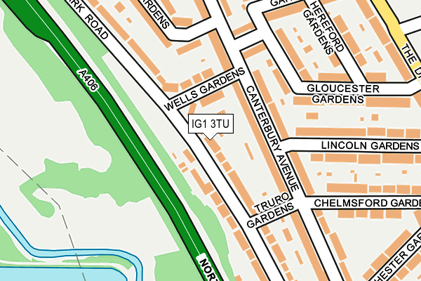 IG1 3TU map - OS OpenMap – Local (Ordnance Survey)