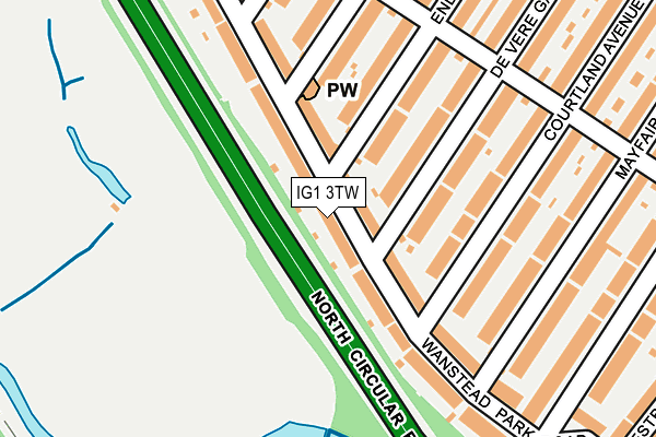 IG1 3TW map - OS OpenMap – Local (Ordnance Survey)