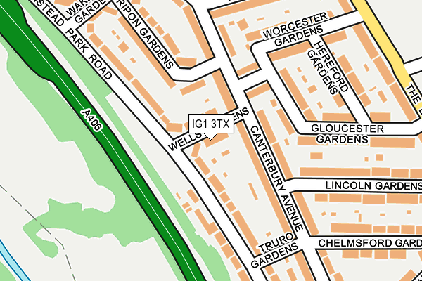 IG1 3TX map - OS OpenMap – Local (Ordnance Survey)