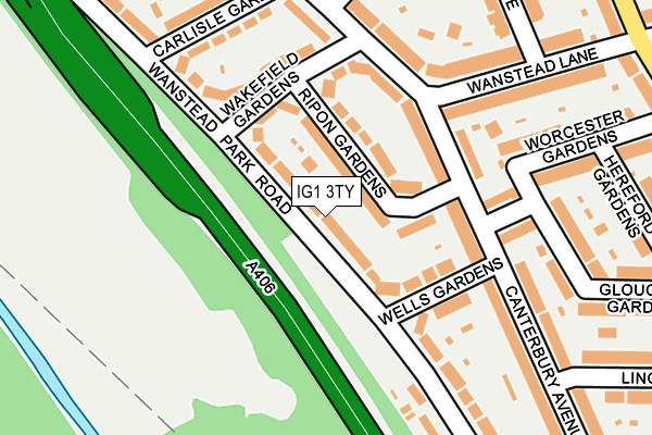 IG1 3TY map - OS OpenMap – Local (Ordnance Survey)