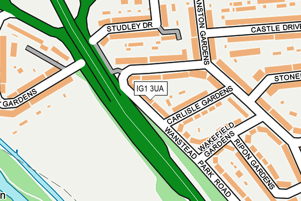 IG1 3UA map - OS OpenMap – Local (Ordnance Survey)