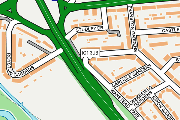 IG1 3UB map - OS OpenMap – Local (Ordnance Survey)