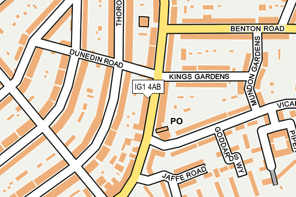 IG1 4AB map - OS OpenMap – Local (Ordnance Survey)