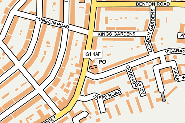 IG1 4AF map - OS OpenMap – Local (Ordnance Survey)