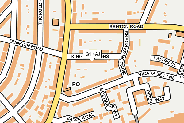 IG1 4AJ map - OS OpenMap – Local (Ordnance Survey)