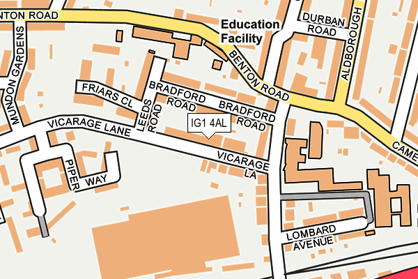 IG1 4AL map - OS OpenMap – Local (Ordnance Survey)