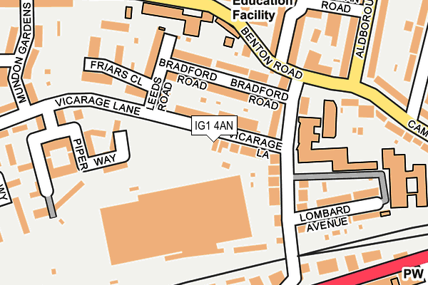 IG1 4AN map - OS OpenMap – Local (Ordnance Survey)