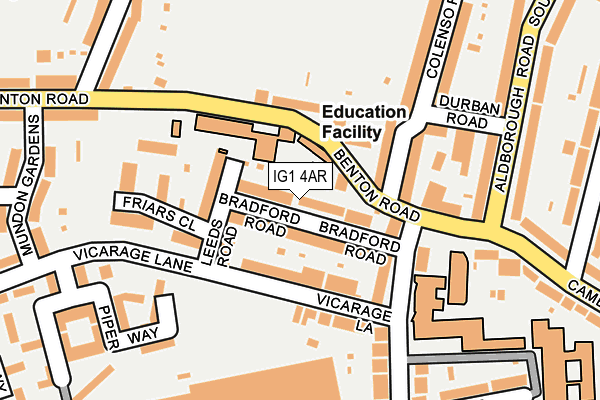 IG1 4AR map - OS OpenMap – Local (Ordnance Survey)