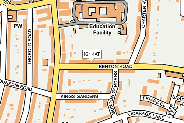 IG1 4AT map - OS OpenMap – Local (Ordnance Survey)