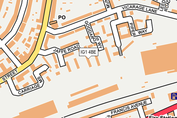 IG1 4BE map - OS OpenMap – Local (Ordnance Survey)