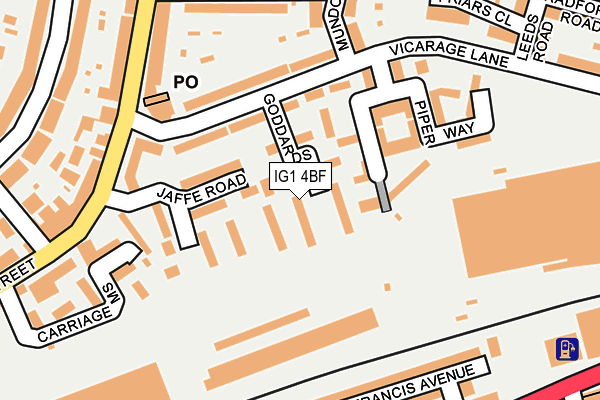 IG1 4BF map - OS OpenMap – Local (Ordnance Survey)