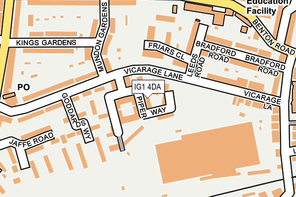 IG1 4DA map - OS OpenMap – Local (Ordnance Survey)