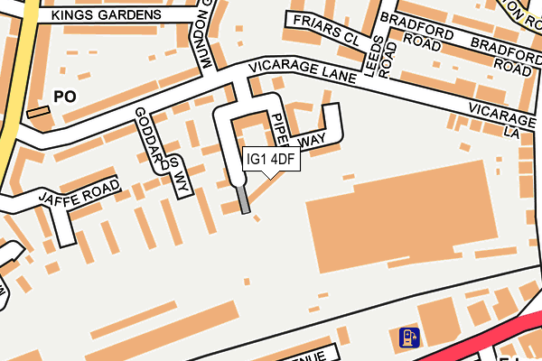 IG1 4DF map - OS OpenMap – Local (Ordnance Survey)