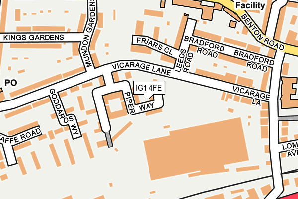 IG1 4FE map - OS OpenMap – Local (Ordnance Survey)