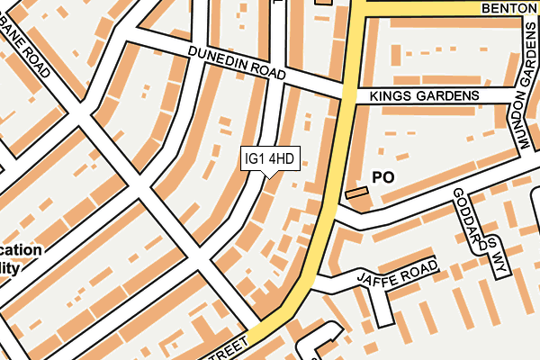 IG1 4HD map - OS OpenMap – Local (Ordnance Survey)
