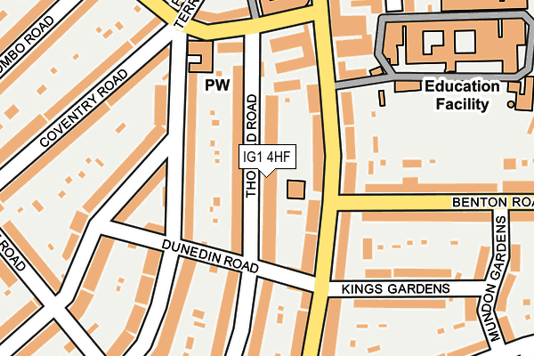 IG1 4HF map - OS OpenMap – Local (Ordnance Survey)